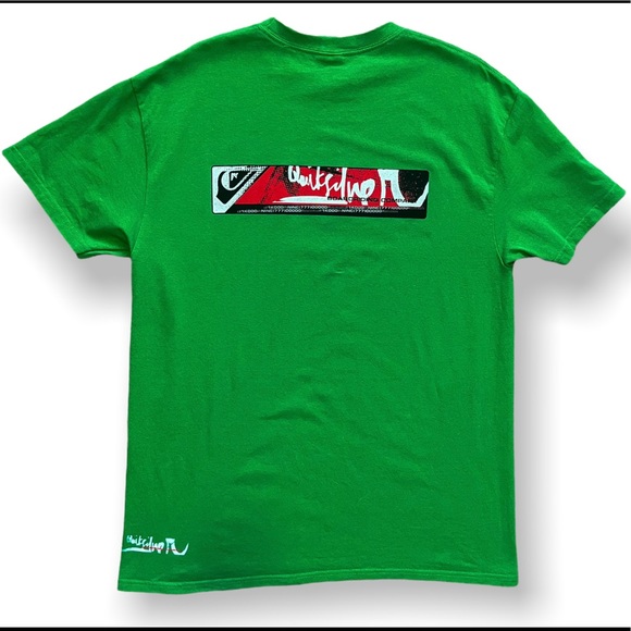 Large Green Quiksilver Boarding Company Box Logo T-Shirt - Picture 3 of 5